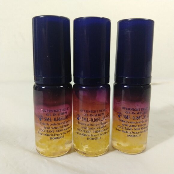L'OCCITANE Immortelle Overnight Reset Oil in Serum Mini 5ML X 3 NEW - Picture 2 of 4